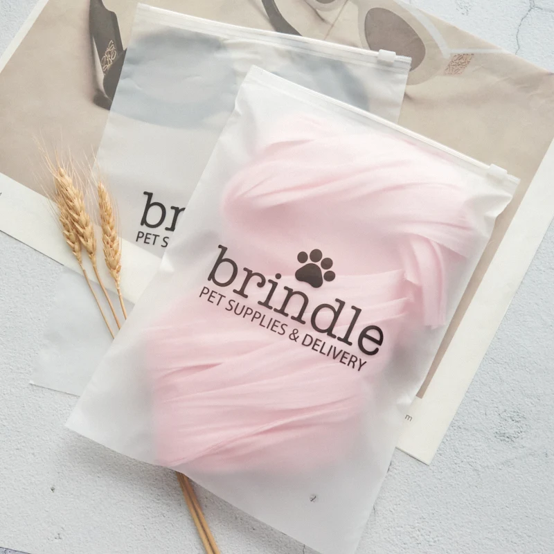 customized personality logo small mini transparent clear zipper plastic frosted zip lock packaging bag for cosmetics