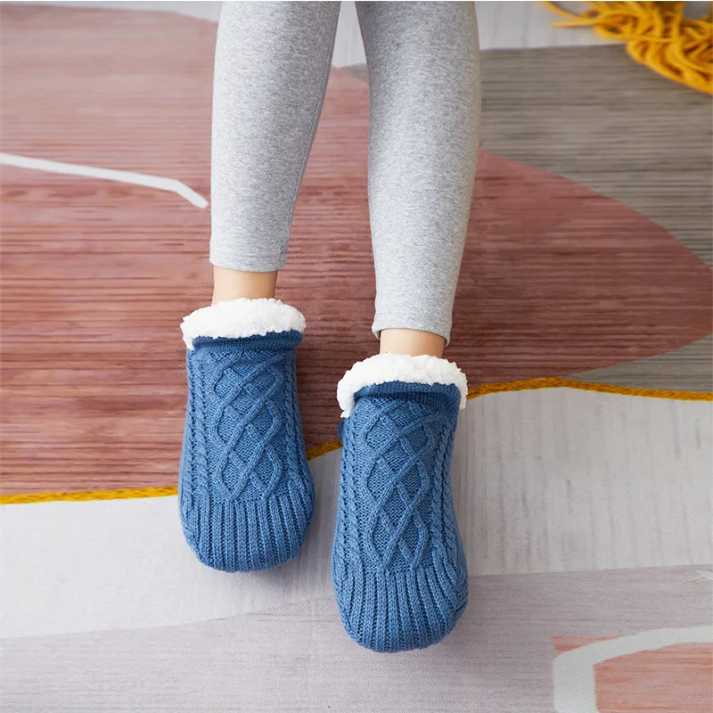 High Quality Indoor Thermal Winter Warm Fuzzy Slipper Floor Anti Slip Fleece Lined Sherpa Socks