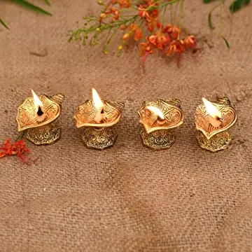Античная латунная Хрустальная Akhand Diya масляная лампа, лента, светодиодный домашний декор, пожа, гостиная, храм, идеальный подарок