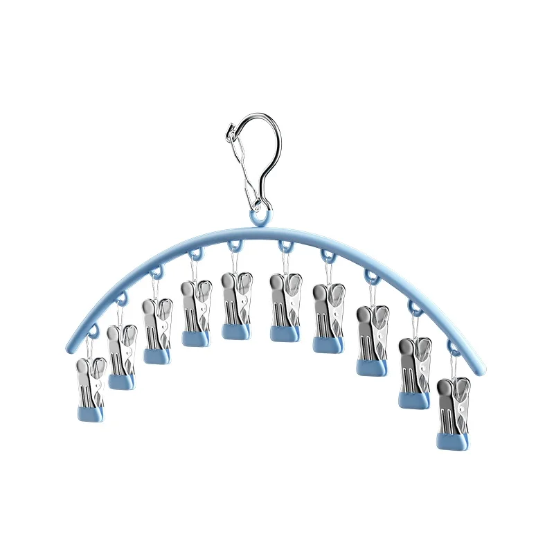 10 Clips Wholesale PVC Coated Hanger  Stainless Steel Wire Hangers Multifunctional metal Hanger