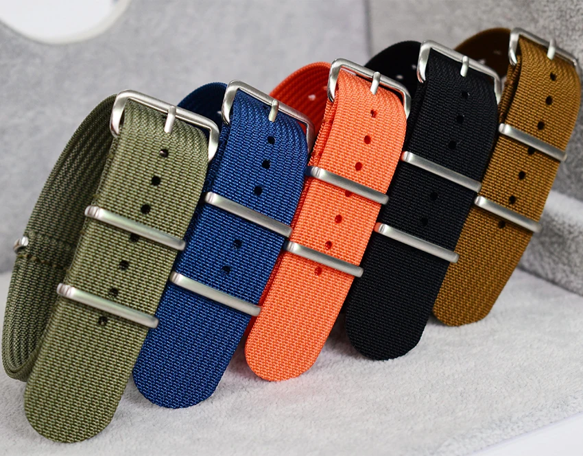 Premium Nylon Multi-Color Replacement Watchband Cheap Ribbed Nylon Watch  Strap