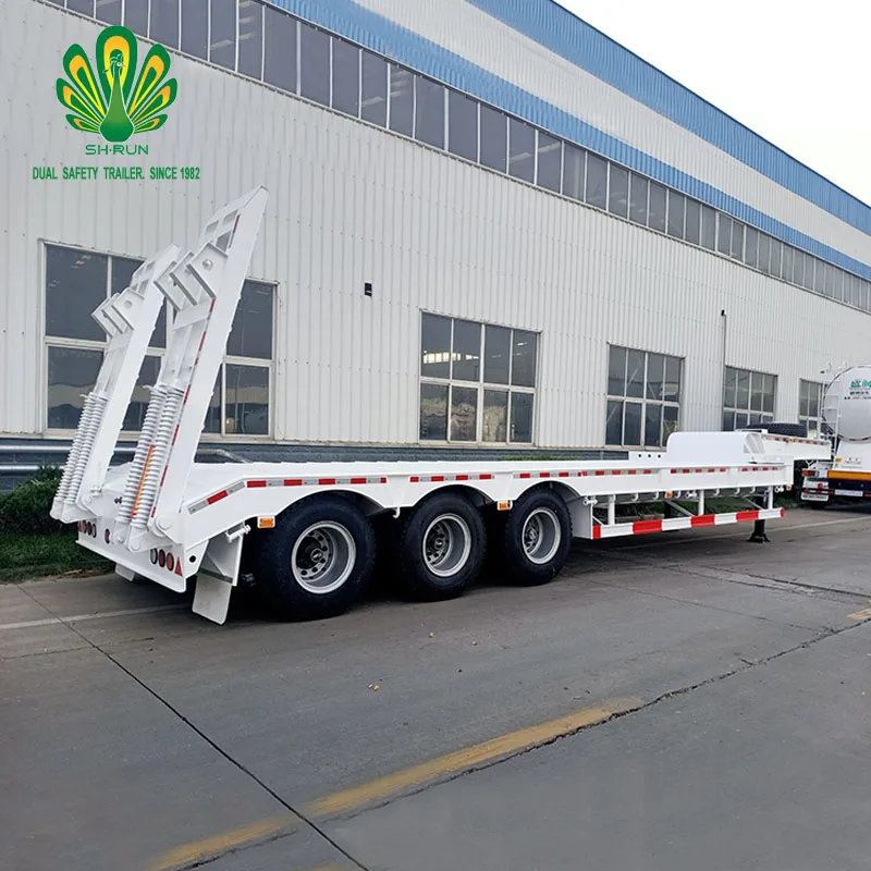 Shengrun ISO Standard 3 Axle 60ton Lowbed Semi trailer Lowbed Truck Trailer