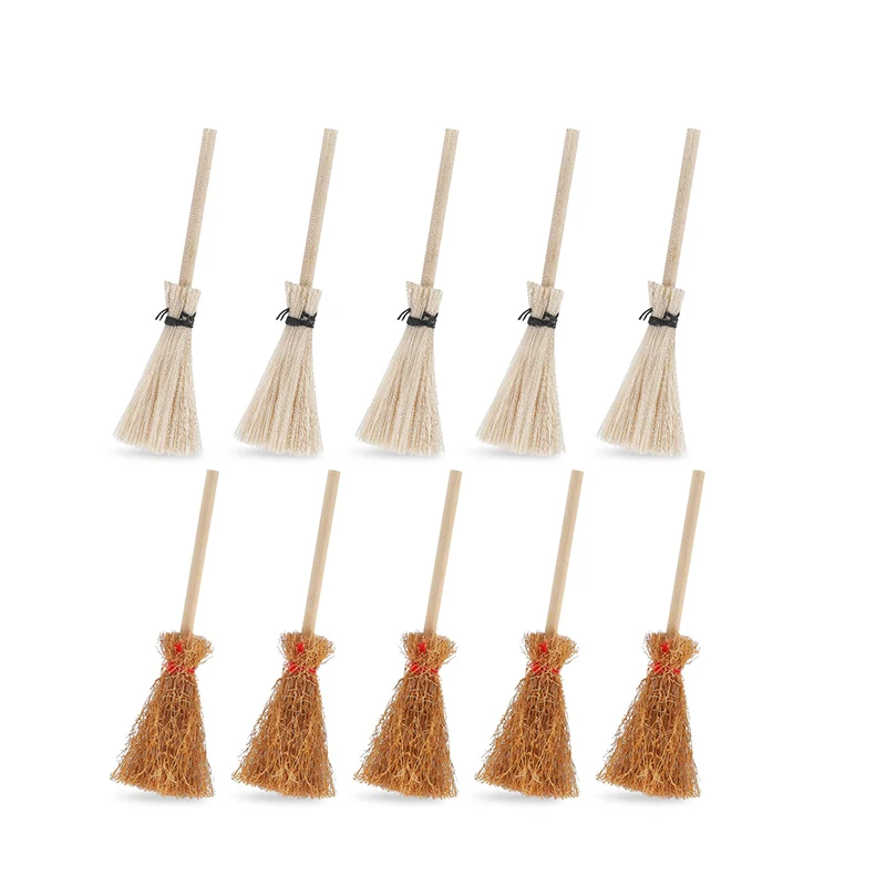 Natural Broom with Wood Handle Retro Soft Straw Broom for Cleaning Use it as a Decoration Wedding Witch Broom