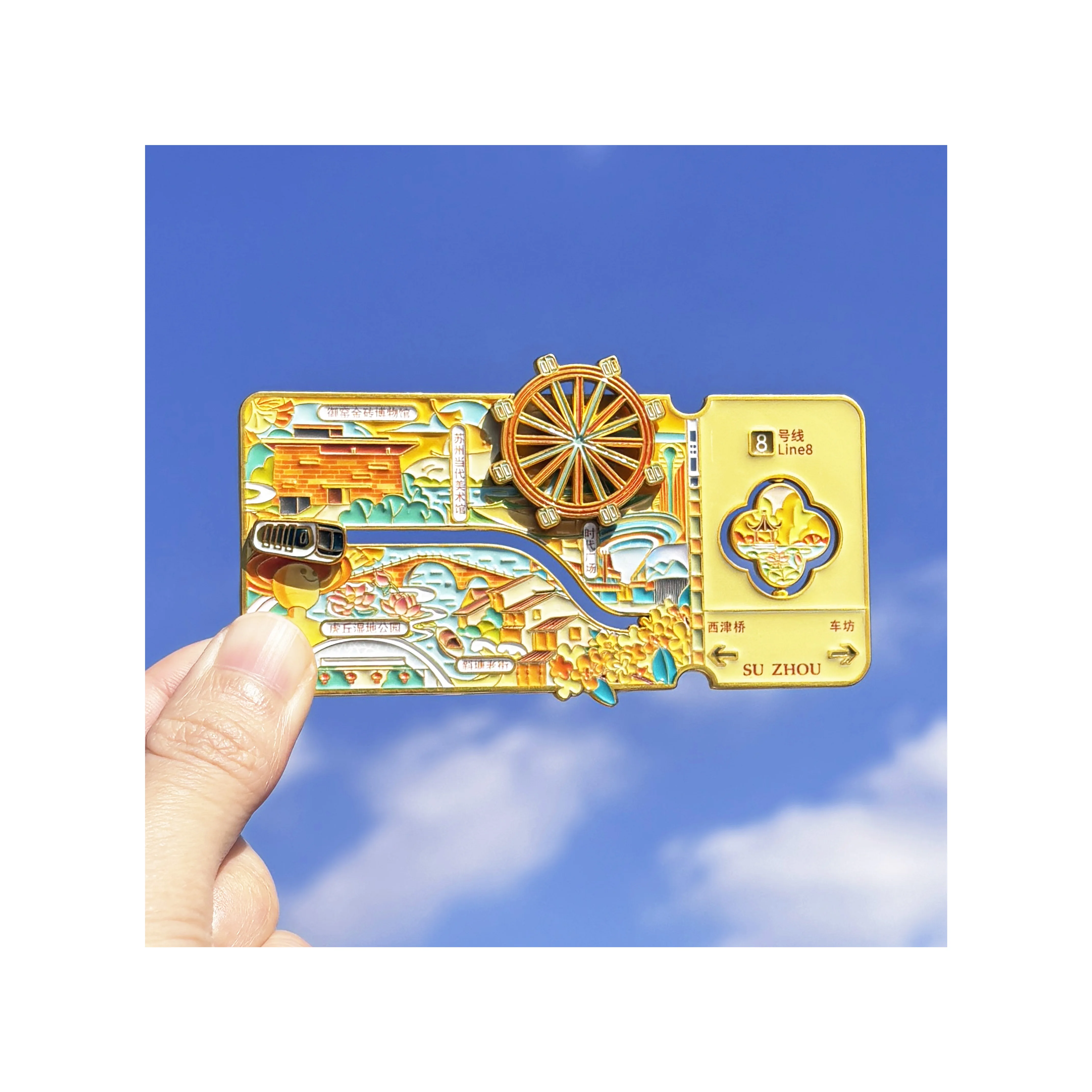 2024 The new hot metal fridge magnets refrigerator custom soft enamel cities souvenir multi functional refrigerator magnets