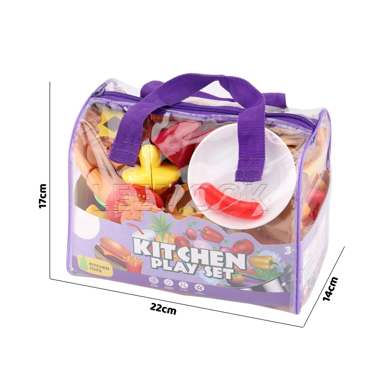 Zhorya Kitchen Food Fruit Mini Basket Game Set Girls Pretend Play Picnic Basket Toys For Kids