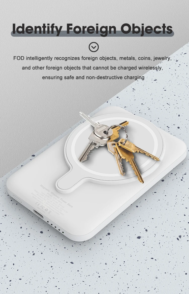 Super Slim Portable Max 15W 5000mAh Wireless Power Bank for iPhone Magnetic Power Bank