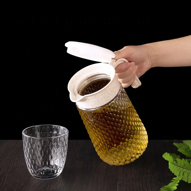 2022 Glass water pitcher for juice and iced tea, drinking glassware, glass water jug