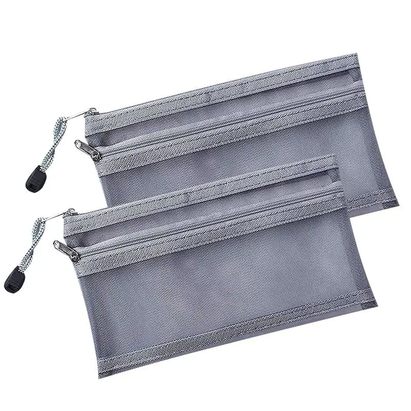 Zipper Mesh File Bag Bill Wallet Invoice Pouch Perspective Zipper Pencil Cosmetic Bag