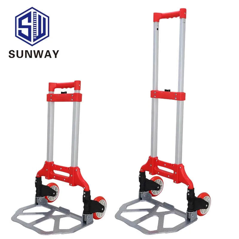 2024 New Arrive  Aluminium Luggage Hand Trolley Telescopic Folding Trolley Cart