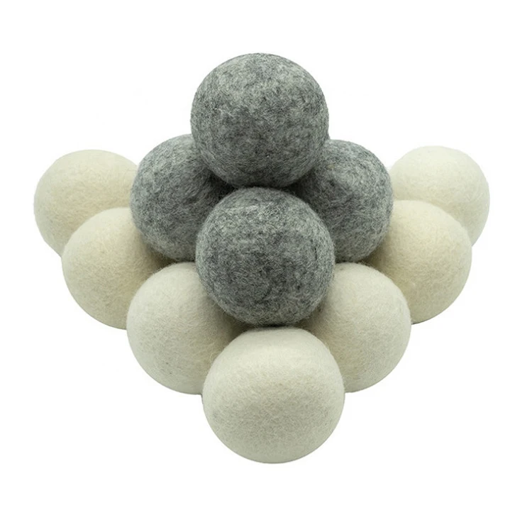 Reusable Organic Wool Dryer Balls for Dryer Machine 7-7.5CM Anti-Wrinkle Drying Softener Baby Clothes Laundry Soft Gentle Fabric