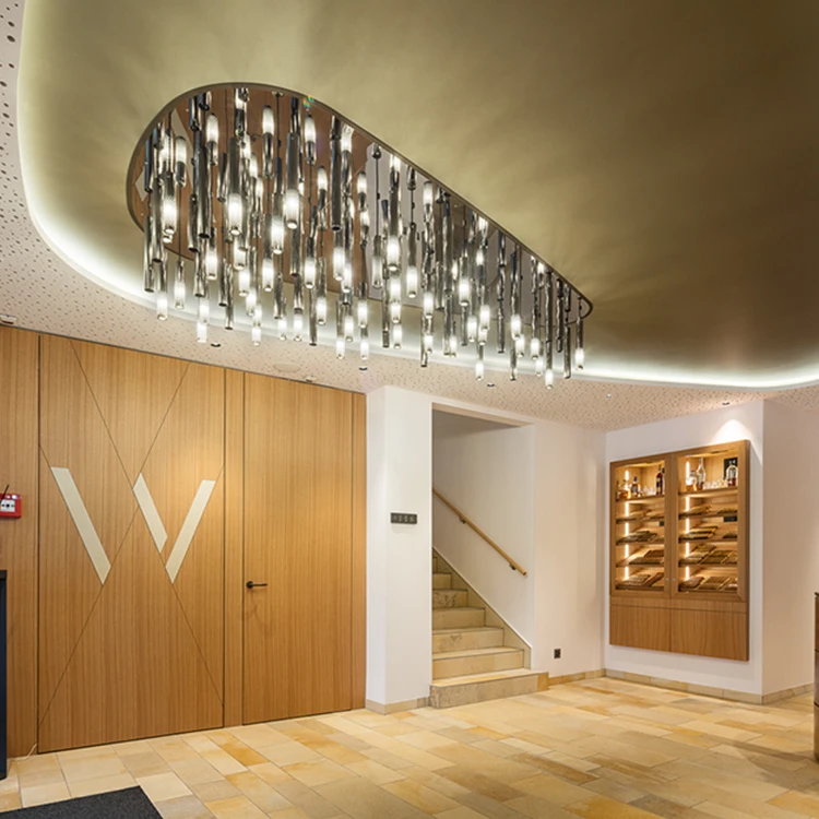 Manufacturer Customizable Size Dining Table Chandelier Pendant Lighting Fixture Chrystal Hanging Light