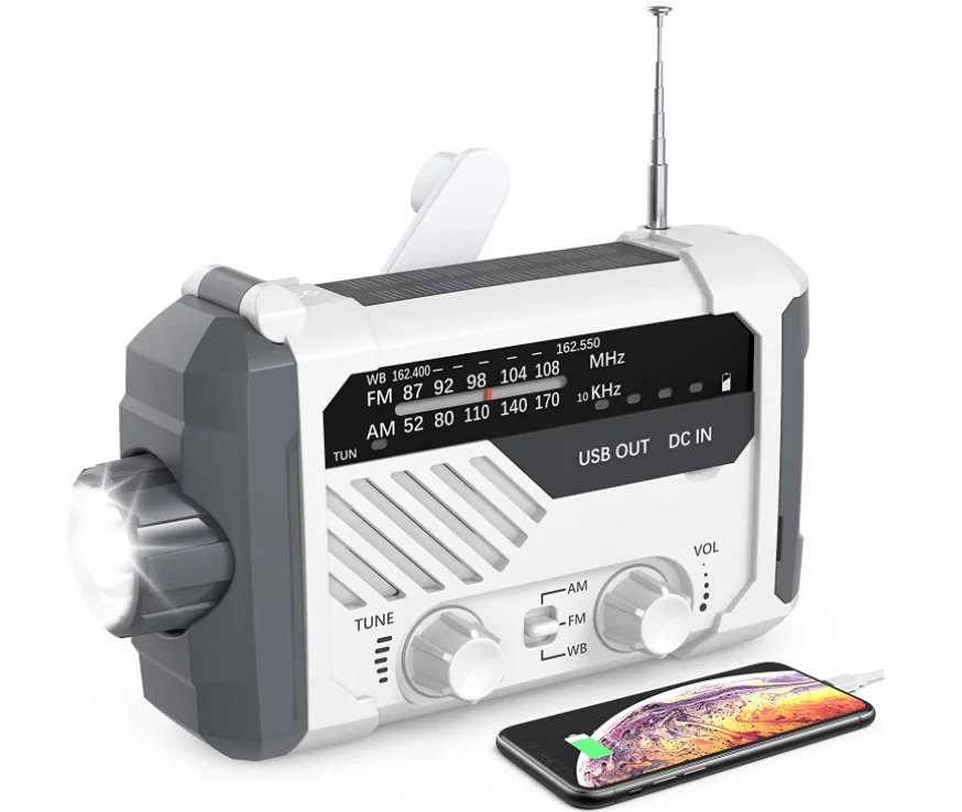 Водонепроницаемый ручной зарядный FM/AM Солнечный радиоприемник