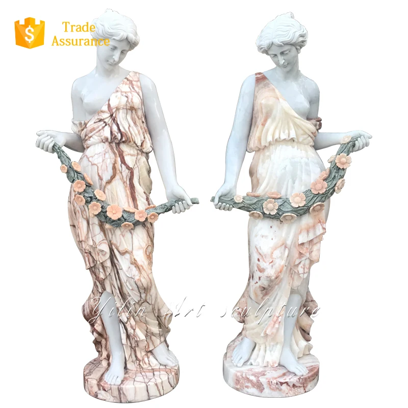 Natural Stone Woman Light Lamp Statue For Sale