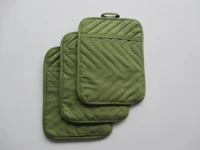 Kitchen Solid Color Hot Pad Oven mitts 100% Cotton Heat Resistant Christmas Red Oven Pot Holder with Pocket