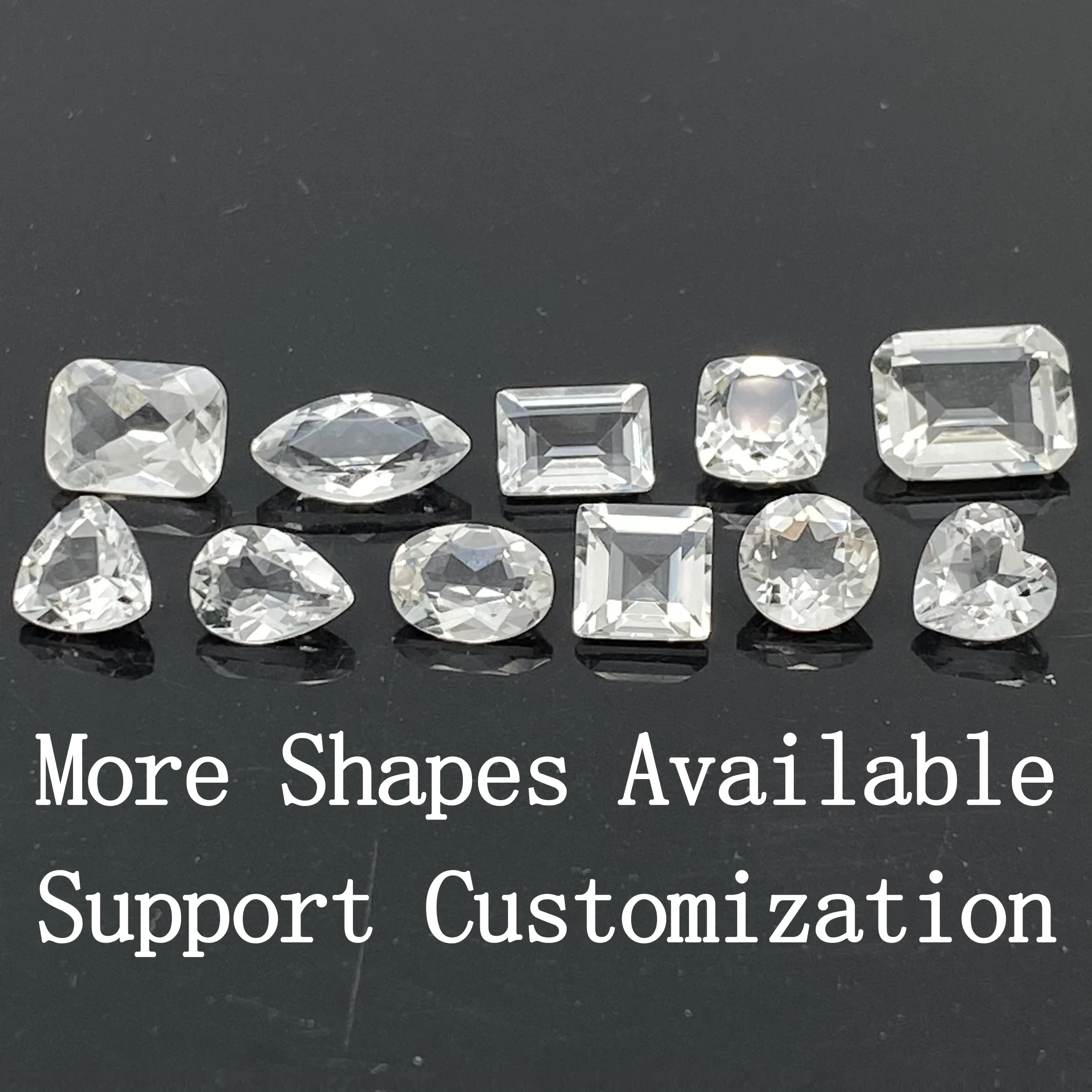 Square 2.0mm ~ 10.0mm High Quality Faceted Crystal Quartz Gemstones Natural Clear Quartz For Jewelry Making Natural White Quartz