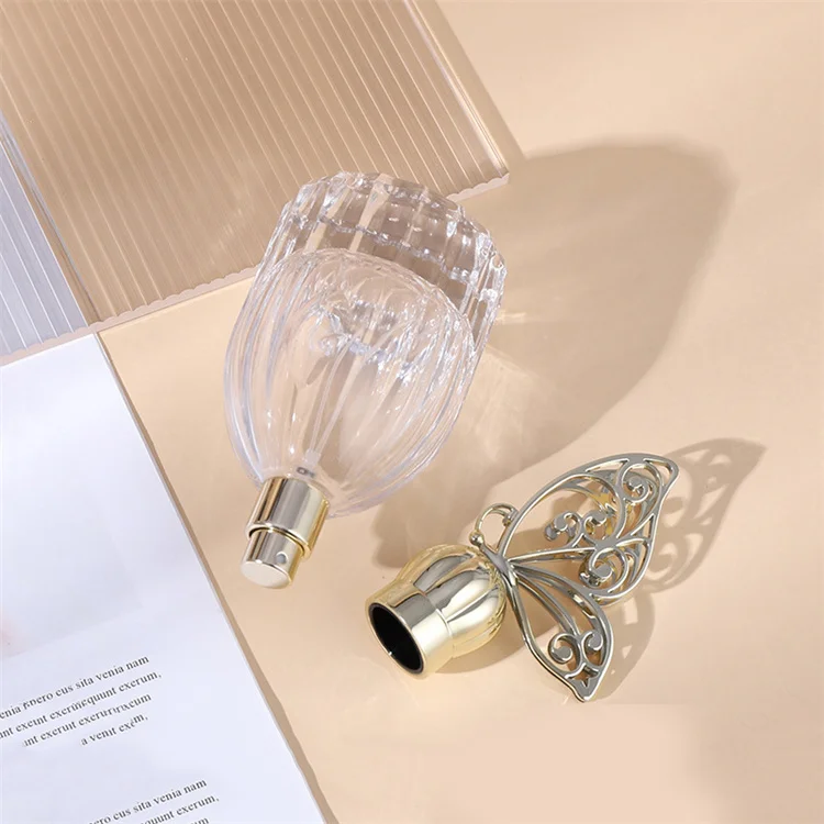 Factory custom 50 ml empty perfume 50ml cylinder bottle glass round bottling of perfume with crimp