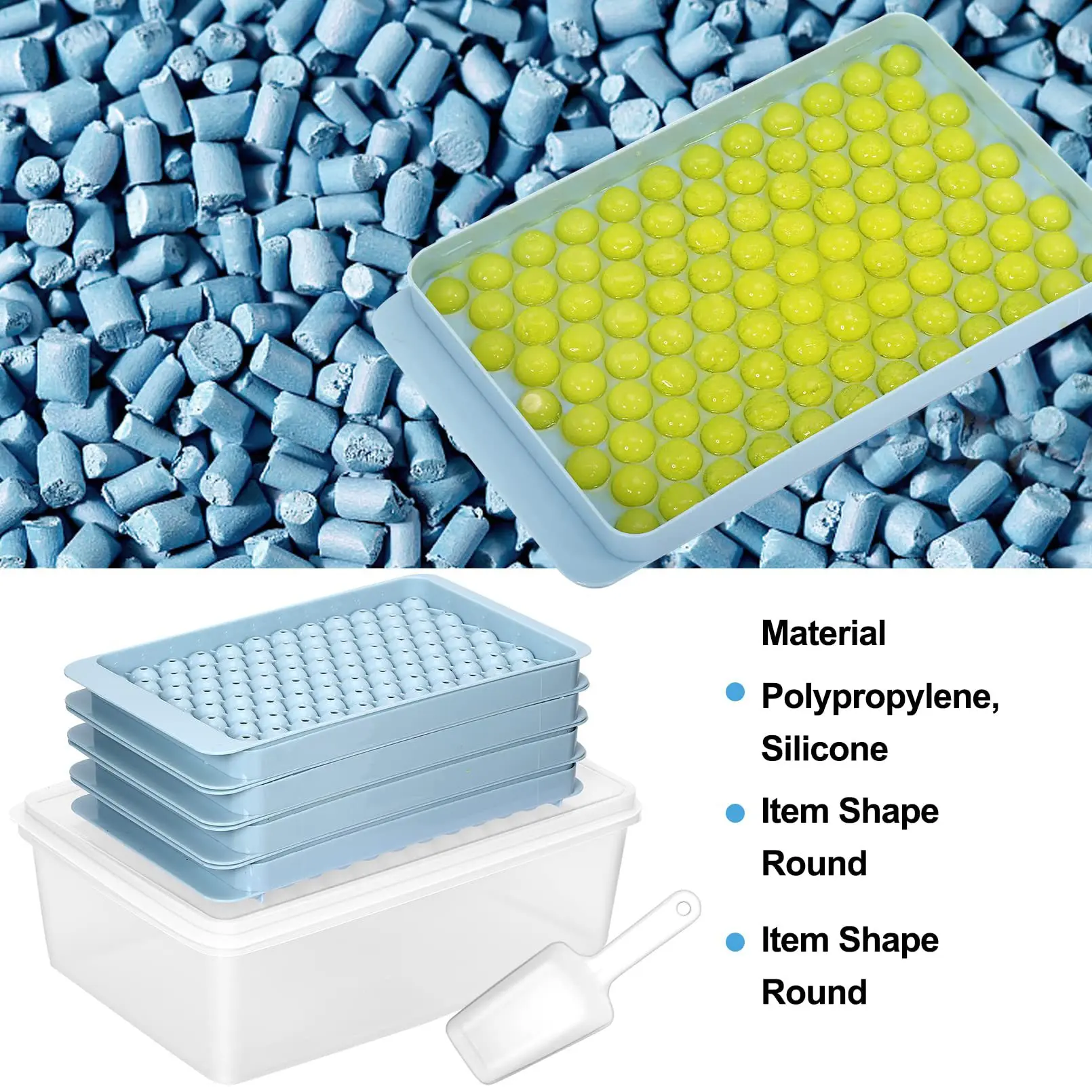 Homesun New belt box 104 lattice round plastic with lid Frozen Visa homemade ice hockey ice cube ice lattice silicone mold