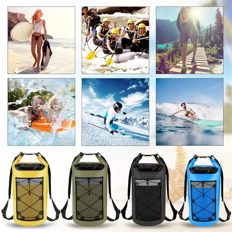 Factory custom logo 10L/20L/30Ldry bag Waterproof Bag Backpack for Travelling Fishing Cycling Kayaking Swimming Boating Beach