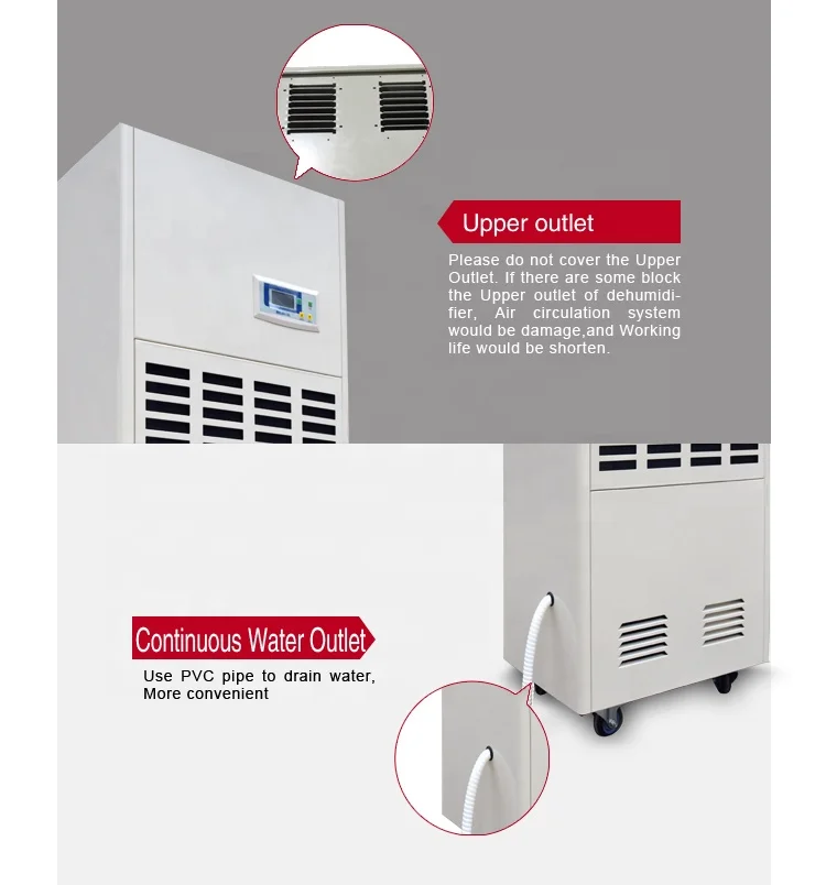
168L per day High Dehumidifying Capacity Low Noise Industrial Dehumidifier for sale in China 