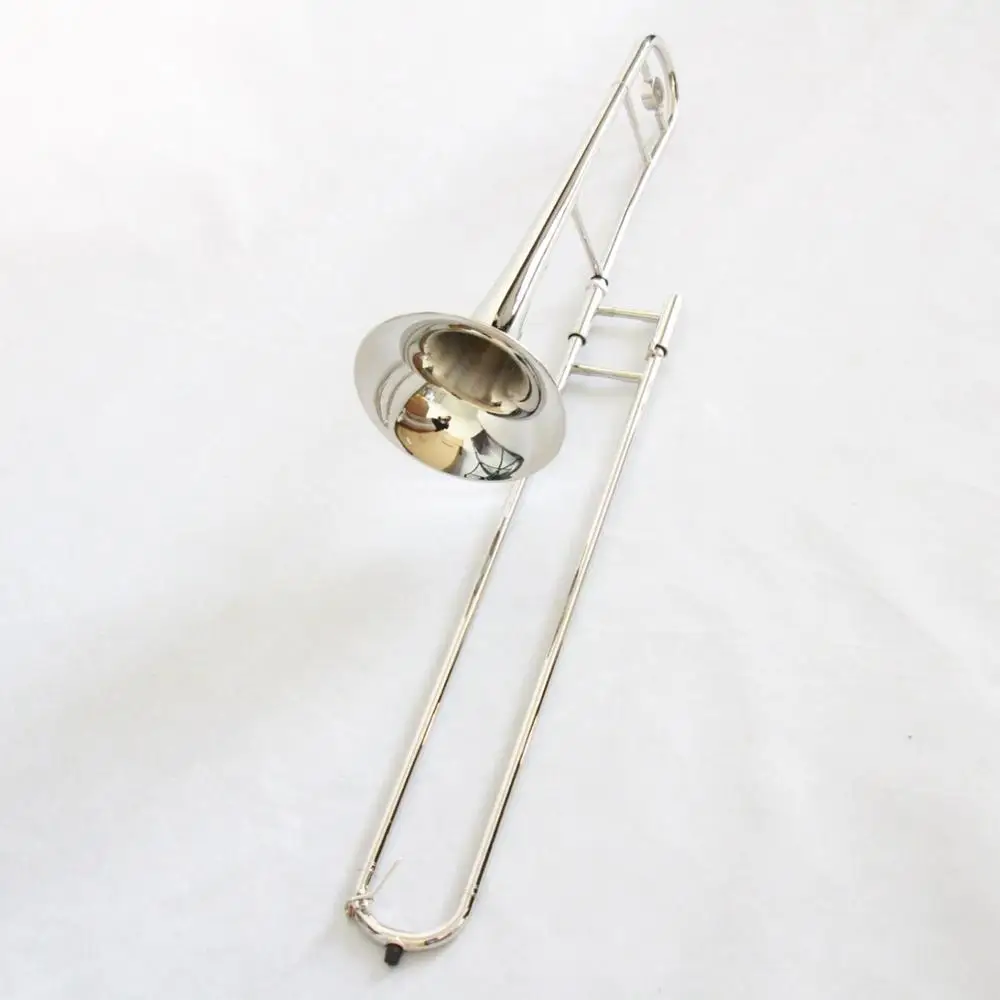 Popular brass Instruments Bb key brass body Nickel Plated trombone professional marching trombone