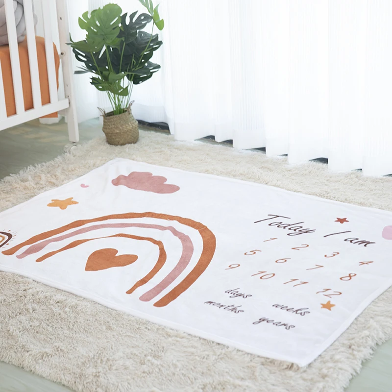 Custom Blanket Photo Blanket For Newborn Ultra Fleece Blanket Queen Size Baby Monthly Milestone