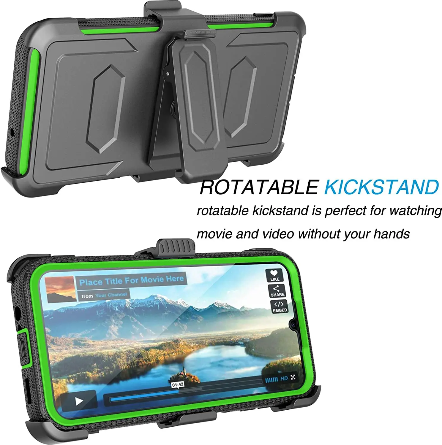 Defender Holster Phone Case For Samsung Galaxy A14 A54 5G Built In Screen Swivel Heavy Duty Protection Belt Clip Cover