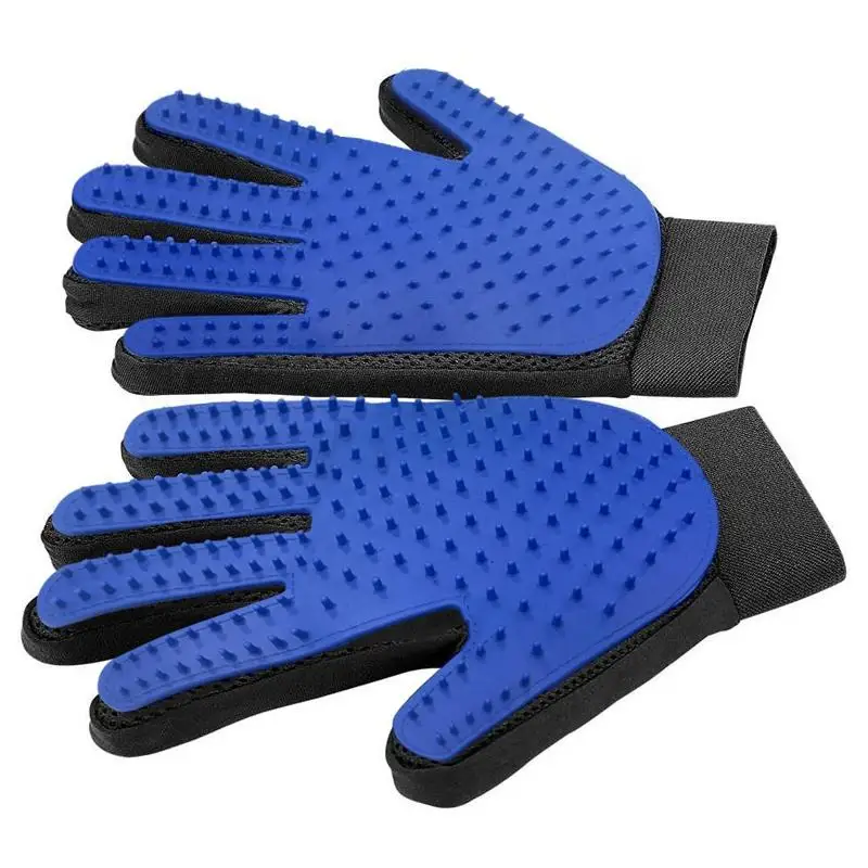 Enhanced Pet Grooming Glove Gentle Deshedding Brush for Cats and Dogs TPR Material Hair Remover Stocked Bathing Tool