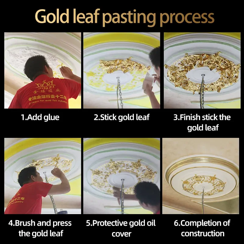 14*14cm Taiwan Imitation Gold Leaf Sheet Hand Catch Golden Foil Gold Foil Leaf For Craft Decoration Nails