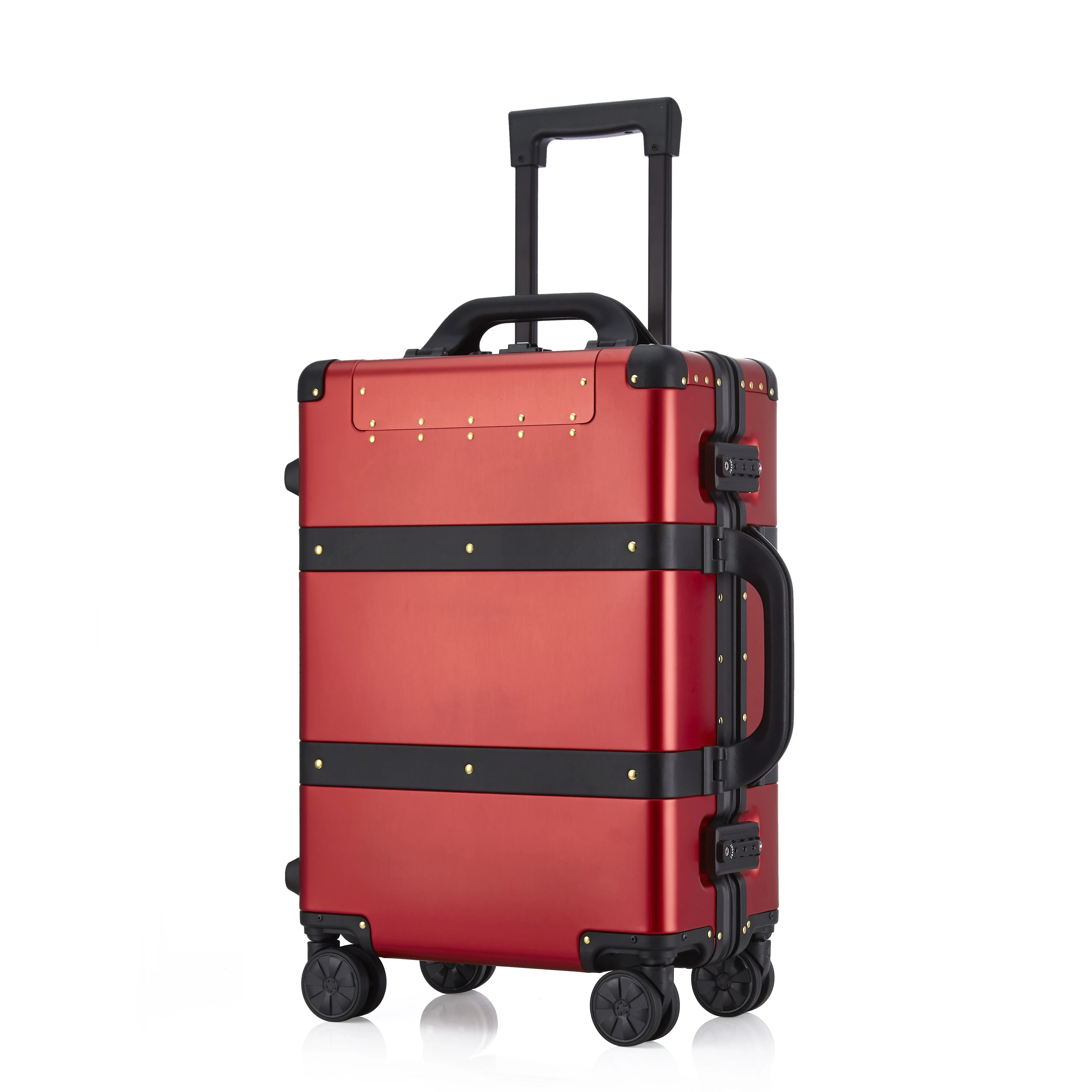 Hot Sale All Aluminum Magnesium Alloy Vintage Travel Luggage Carry TSA Custom Lock large Suitcase Spinner Wheels Manufacture