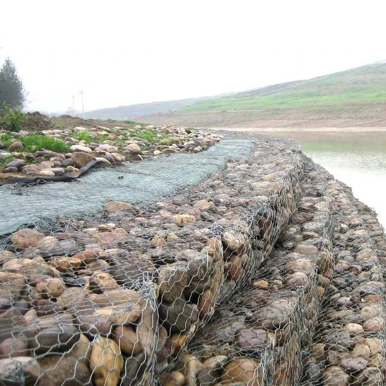 Gabion Box Stone Basket Hexagonal Woven wire mesh for stone loading for river flood control