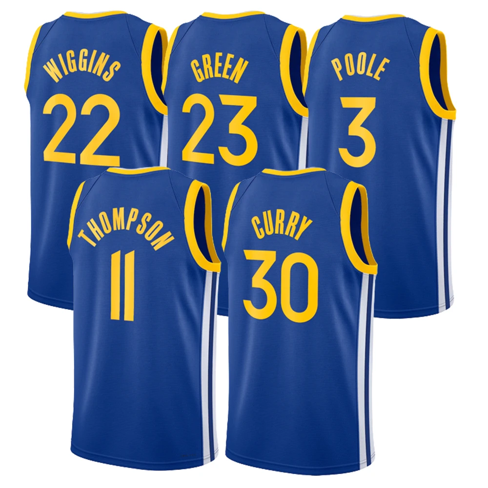 Curry 30 Basketball Jersey Stephen Golden Warrior Shirts Wholesale Klay Thompson Sports Vest Jersey Poole Uniform