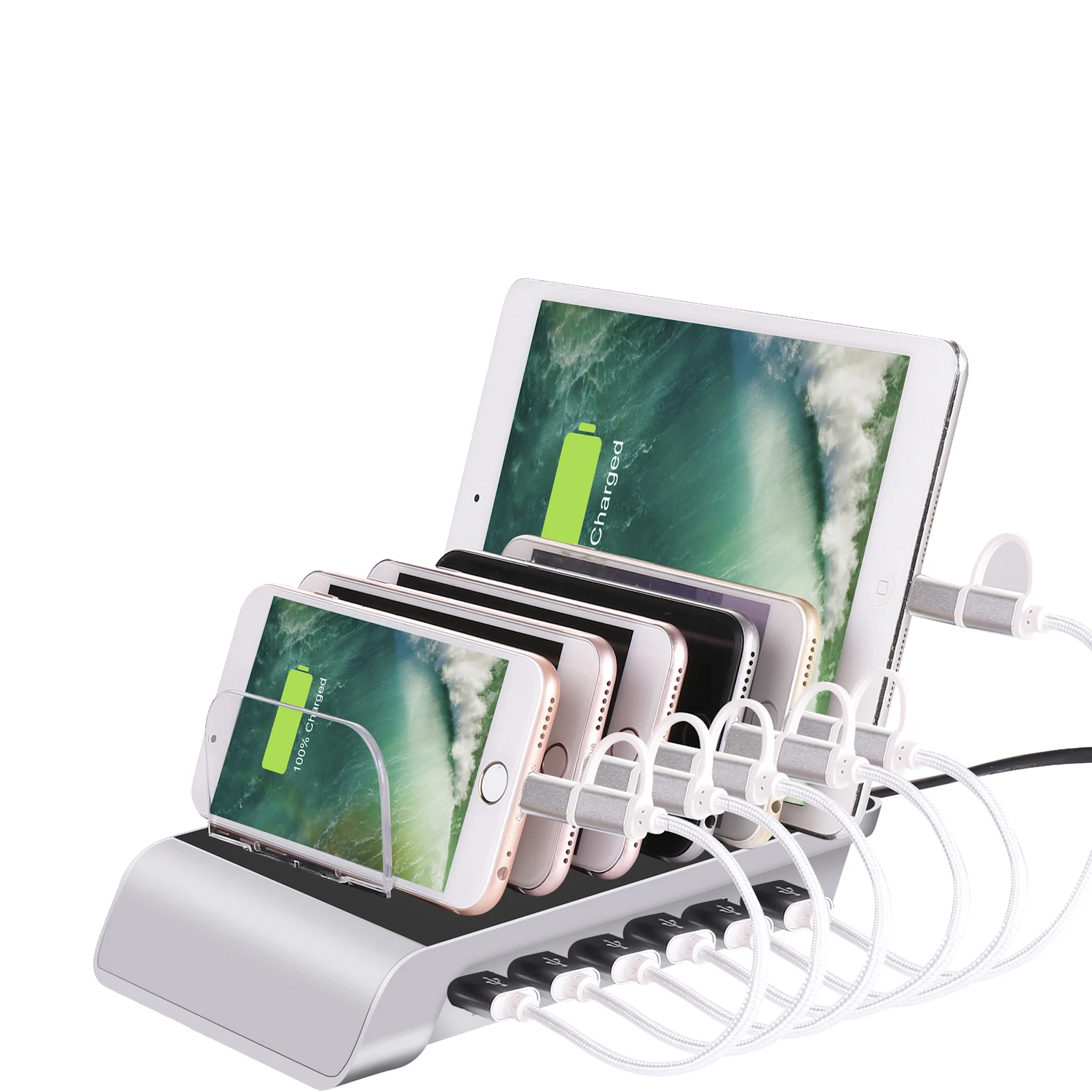 YM-UD06  New 6 Port USB Charging Station Universal Desktop Tablet & Smartphone Multi-Device Hub Charging Dock for iPhone tablet