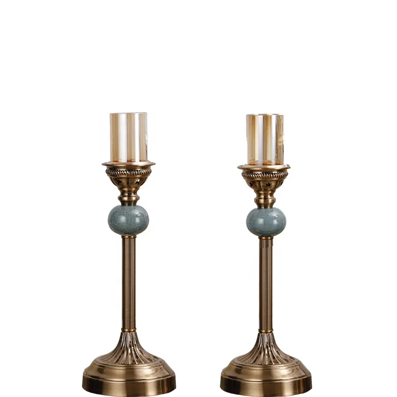 Antique Style Table Centerpiece Candle Holder Candelabra Tall Metal Candlestick