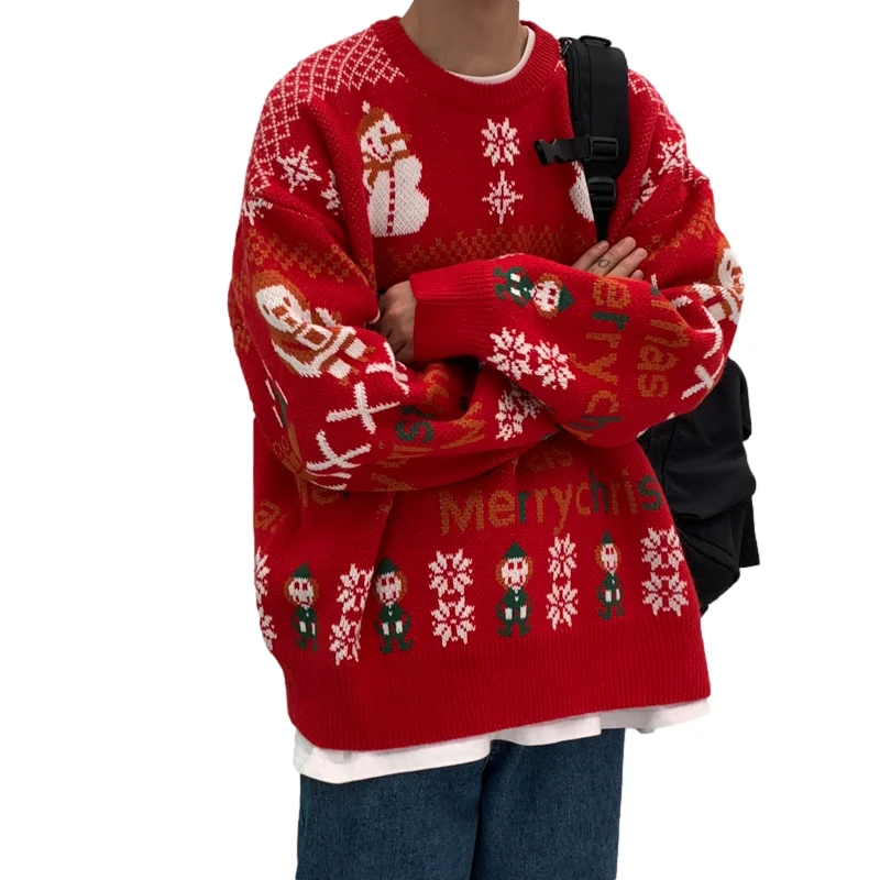 manufacturer Customized Holiday Christmas Pullover Sweater Winter Men Knitted Polyester Acrylic Ugly Christmas Sweater