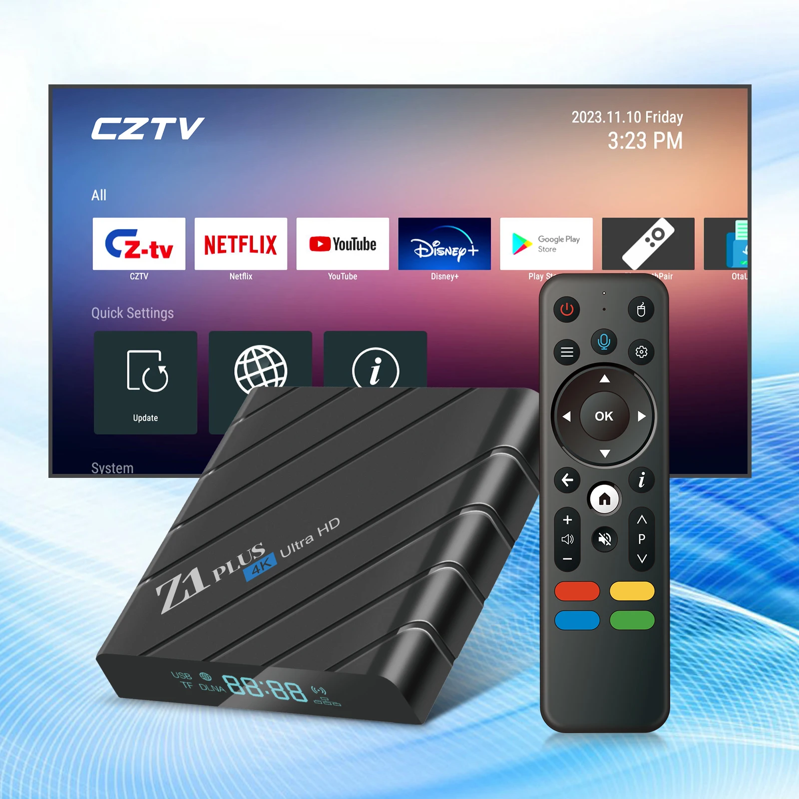 GYS Android 12 smart tv box streaming H618 2gb 8gb Q5 set top tv digital android tv box