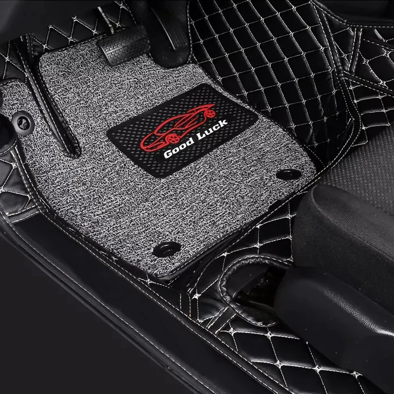 Custom luxury PU leather car floor mats set car carpet 5 piece set for Japanese car Toyota series