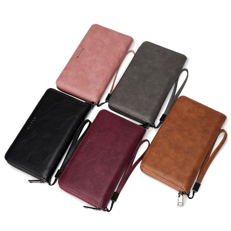 Fashionable Custom PU Lather Money Clip Wallet Coin Purses Women Credit Card