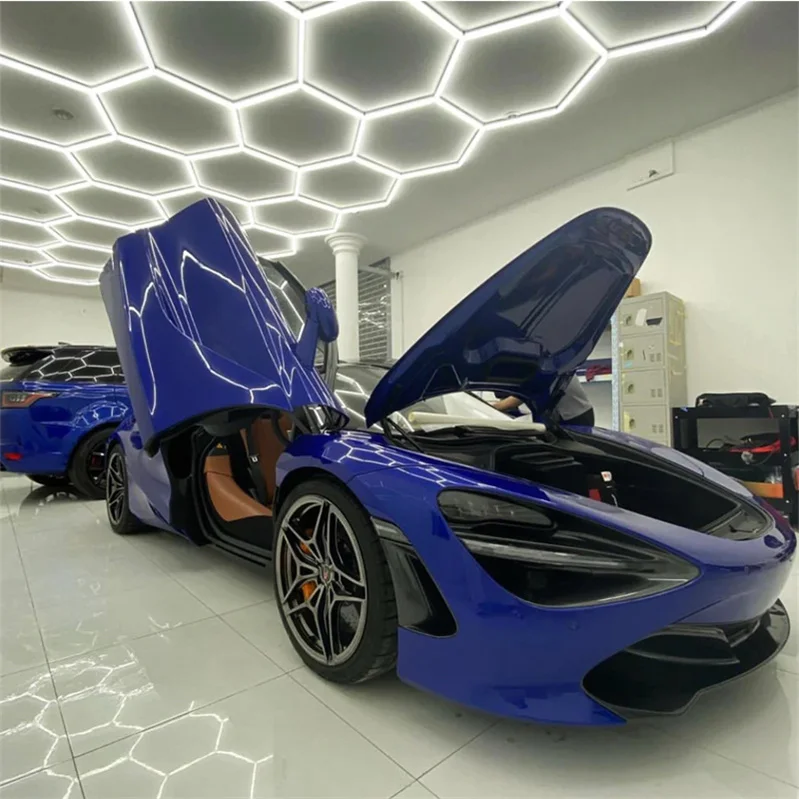 Car Showroom Auto Workshop Design Hexagonal Ceiling Light Car Wash Hexagonal Led Honeycomb Light