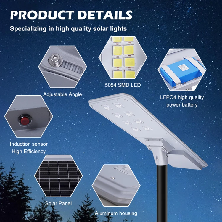 Customized Outdoor Square Garden Lighting Led Street Lamp 40 80 120 160 Watt Aluminium Road Solar Light