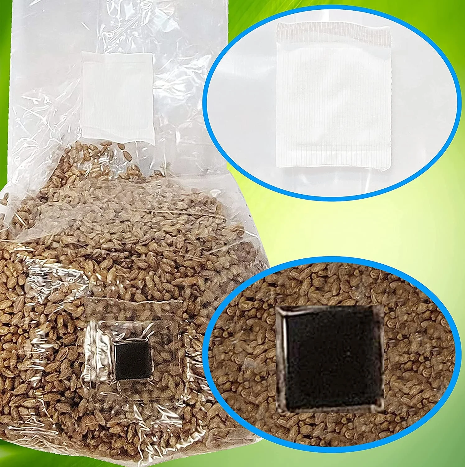 Ready To Ship High Temperature Resistance PP Mushroom Bag with Injection Port for Mushroom Growing