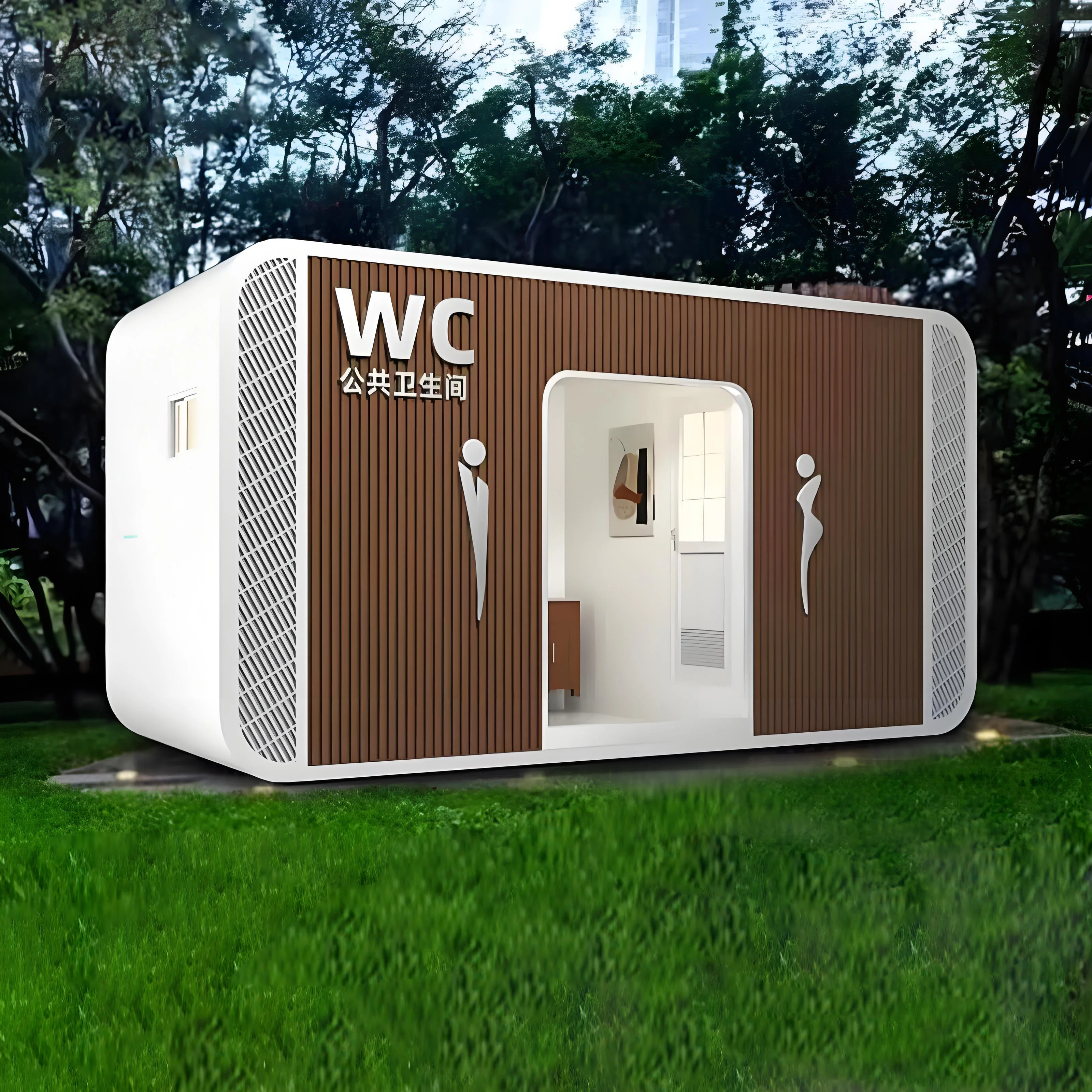 Wholesale Container House Modern Glass house Apple House Removable toilet