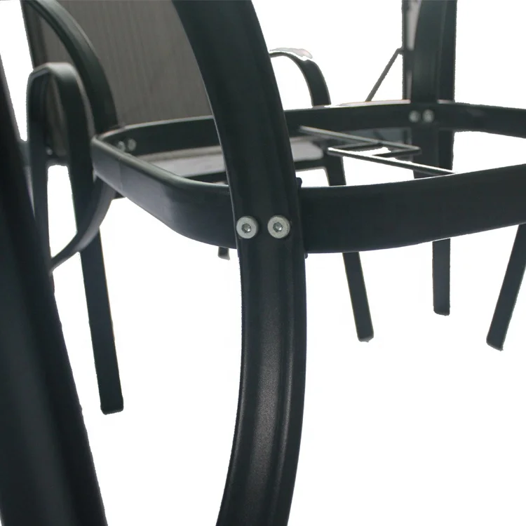 6 PCs Set Outdoor Bisto Garden Furniture Fold Chair and Round tempered Table With Patio Umbrella