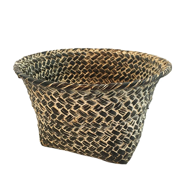 Renel Factory Home Handmade Woven Wicker Seagrass Belly Plant Baskets