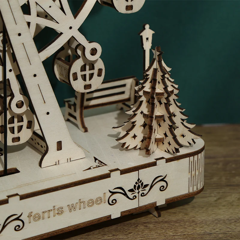 Wooden Handicraft Toys Assembly Wood ferris wheel 3D assembled set
