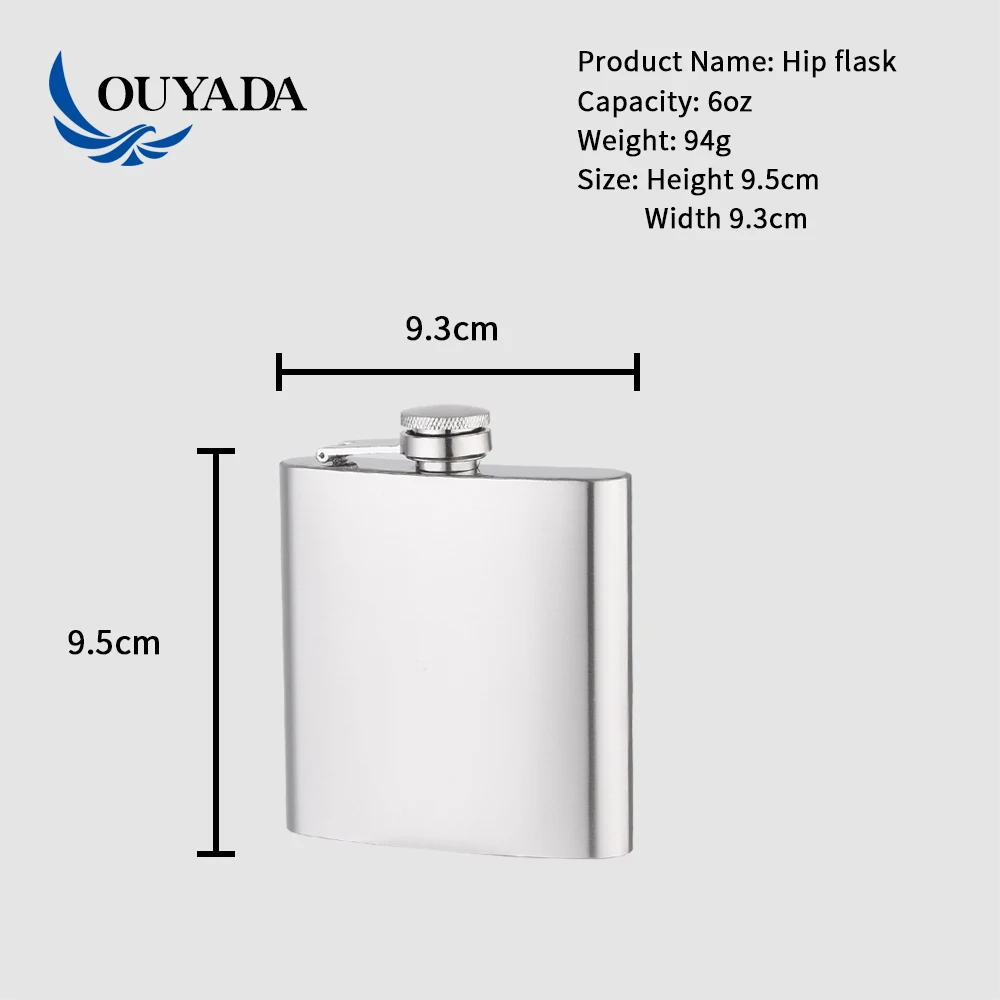 OUYADA Factory Direct Hip Flask with Lid Stainless Steel Personalized Wine Whisky Pocket Bottle Flagon Set