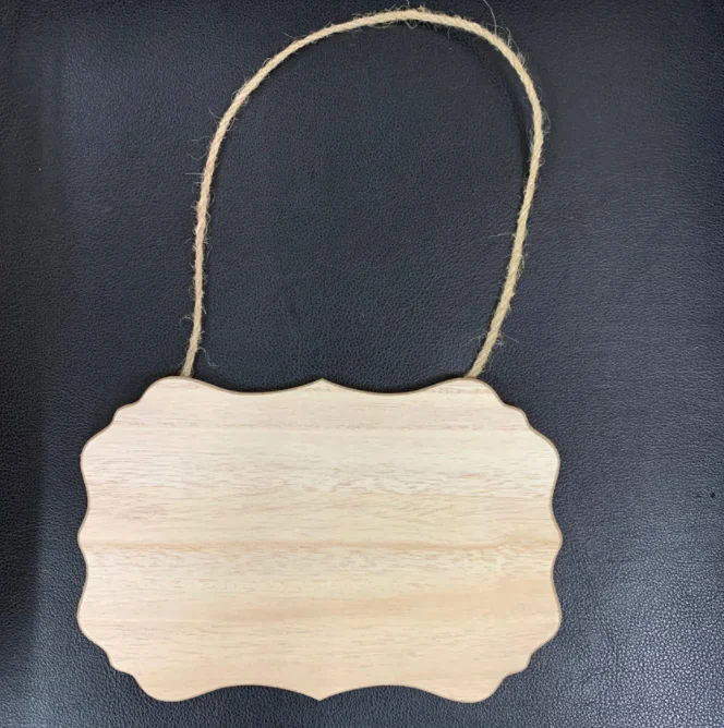 Blank wooden sign to hang for kids doodle, wedding design message decoration DIY craft