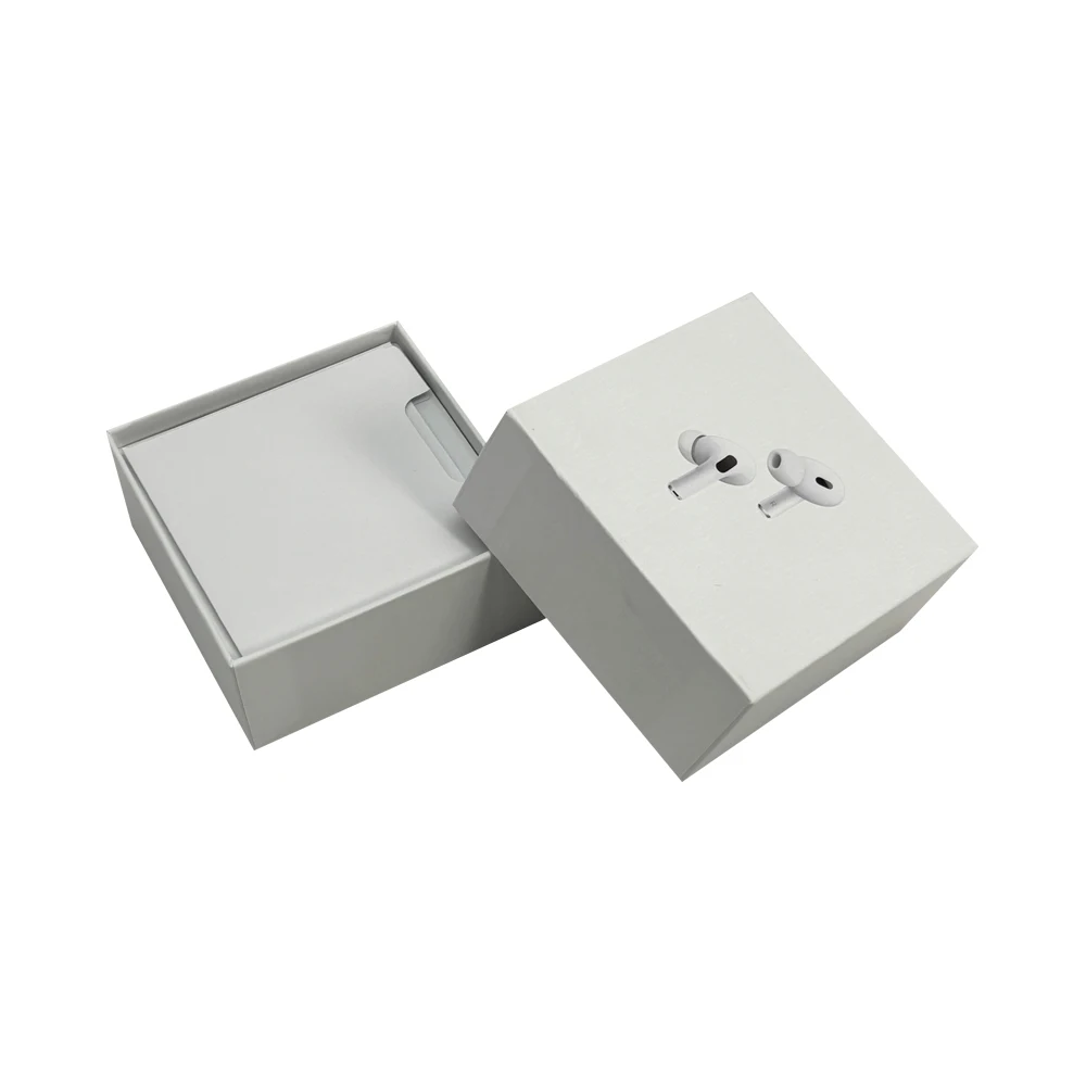 Customized Logo Luxury Cardboard Electric Packaging Removable Lid And Based 2 Piece Rigid Boxes for bluetooth earphone