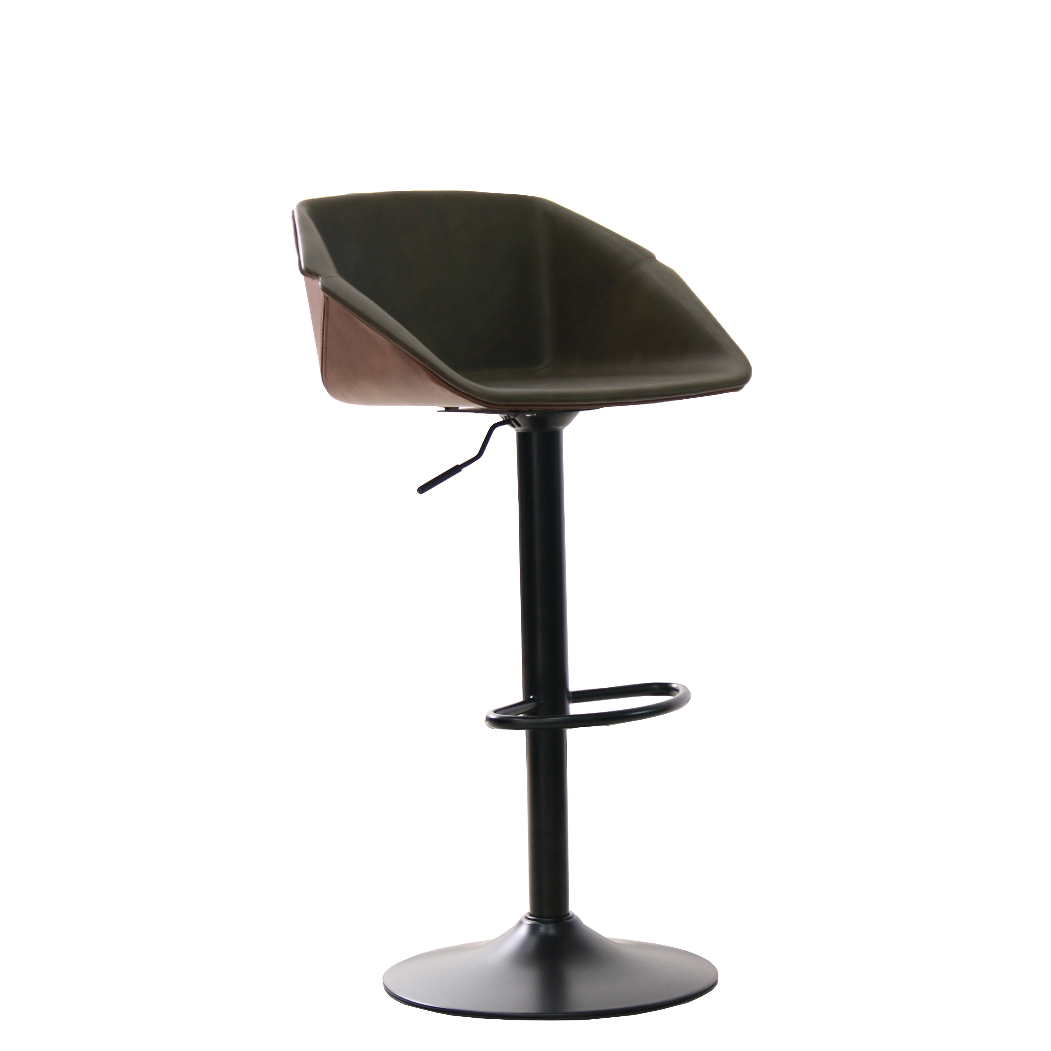 Counter Height Tall Luxury High White Black Nordic Kitchen Modern Cheap leather Bar Stool With Powder Coated Iron Metal Legs