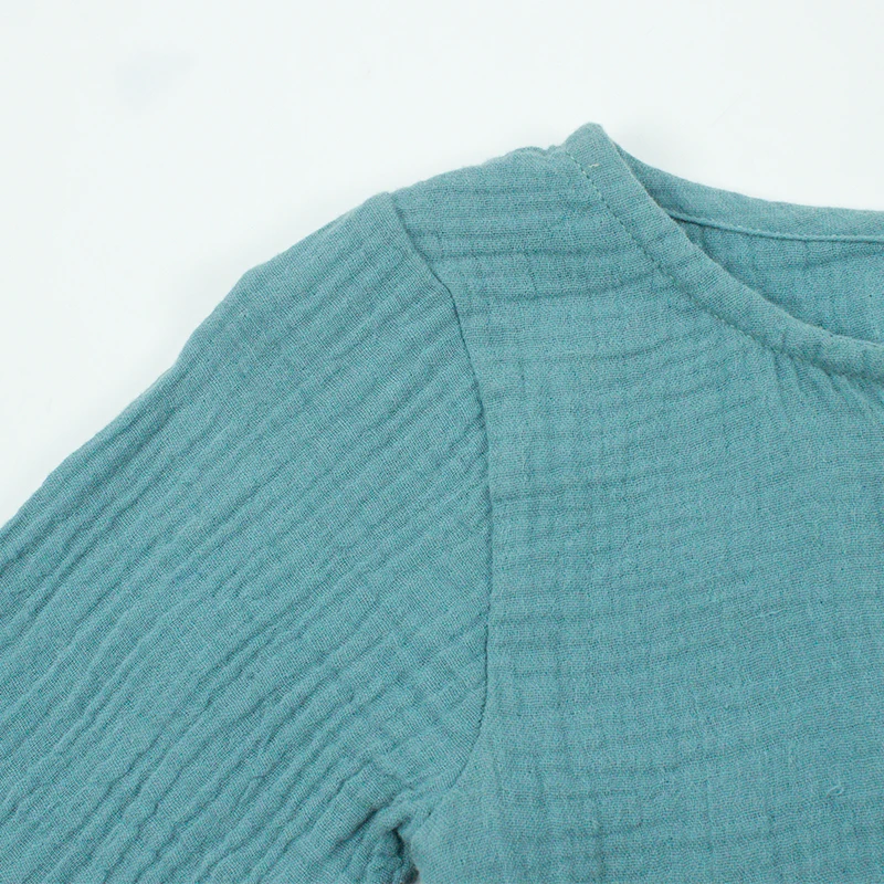 
Winter Warm Wholesale Muslin Cotton Long Sleeve Unisex Baby T-shirt 