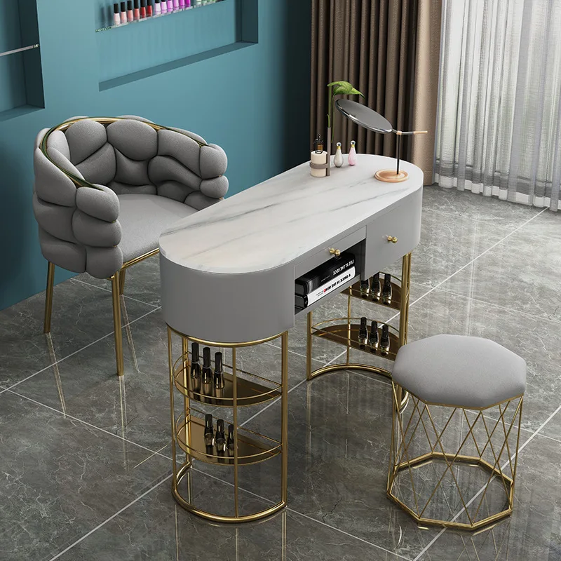 Luxury Metal Nail Tablenew Style Hot Sale Beauty Salon Furniture,Fashion Marble Nail Table Manicure Desk
